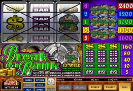 Microgaming Slot Game - Break da Bank - 3 Reel Slot