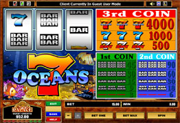 Microgaming Slot Game - 7 Oceans - 3 Reel Slot